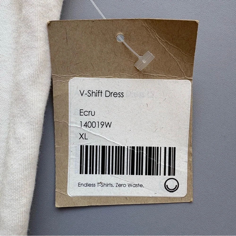 For Days Sleeveless 100% Organic Cotton XL Dress Side Pockets V-Neck Minimalist